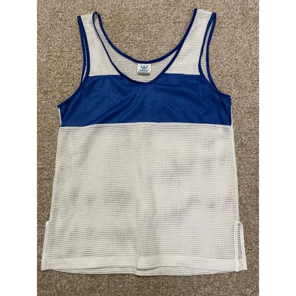 Vintage 80s Women's Adidas Tank Top‎ Shirt Size Medium Retro Tennis Sportswear